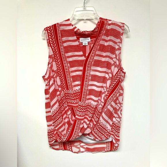 Liz Claiborne Tops - Liz Claiborne blouse, red & white, L